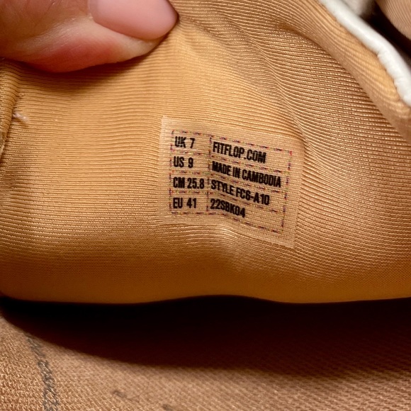 FitFlop White Leather Trainers with Blue Suede Accent Sneakers / Tennis Shoes - Picture 9 of 10